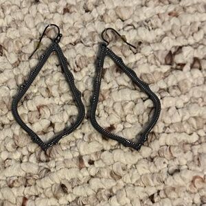 Kendra Scott Sophee Teardrop Hoop Earrings in Gunmetal - Women Jewelry